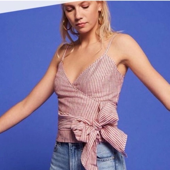 Reformation Tops - NWOT Reformation Linen Wrap Top Small